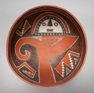 Bowl Depicting a Mask atop a Bighorn-Sheep Head, 1300/1400. Creator: Unknown.