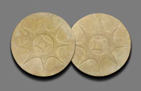 Pair of Earspools with Eight-Pointed Star Motif, A.D. 1200/1400. Creator: Unknown.