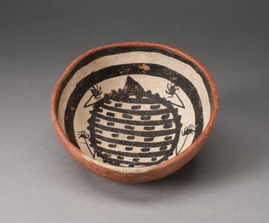 Small Bowl with an Abstract Insect or Animal Painted in Interior, A.D. 950/1150. Creator: Unknown.