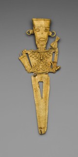 Figurine (Tunjo) of a Standing Figure with Crossed Bands Covering Torso, A.D. 1000/1500. Creator: Unknown.