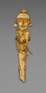 Figurine (Tunjo) of a Figure Holding Plants and Cup, Wearing a Crown, A.D. 1000/1500. Creator: Unknown.