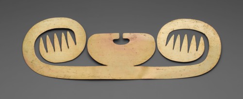 Nose Ornament with Lateral Extensions in Suggesting Whiskers, Wings, or Fish Barbels, A.D. 1000/1500 Creator: Unknown.