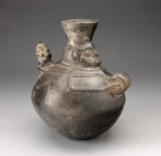 Jar in the Form of a Figure Holding a Drum and Carrying a Child, A.D. 1200/1450. Creator: Unknown.