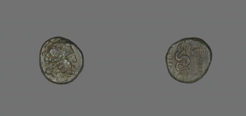 Coin Depicting the God Asklepios, about 200-133 BCE. Creator: Unknown.