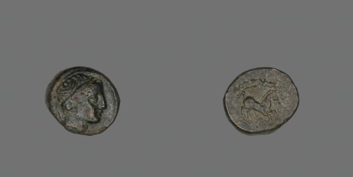 Coin Depicting the God Apollo (?), 336-323 BCE. Creator: Unknown.
