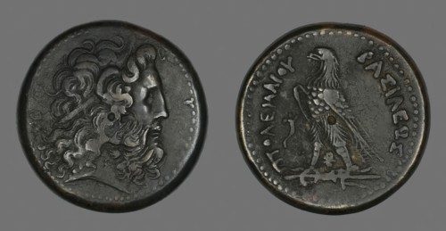 Coin Depicting the God Zeus, 247-222 BCE, issued by Ptolemy III. Creator: Unknown.