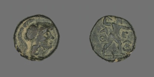 Coin Depicting the Goddess Athena, after 322 BCE or 220-83 BCE. Creator: Unknown.