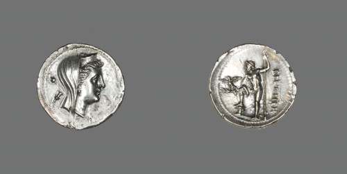 Drachm (Coin) Depicting the Nymph Amphitrite, 216-203 BCE. Creator: Unknown.