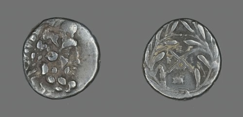 Hemidrachm (Coin) Depicting the God Zeus Amarios, 234-146 BCE. Creator: Unknown.