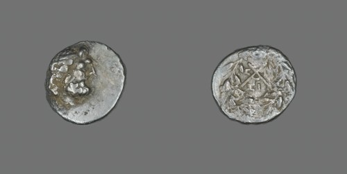 Hemidrachm (Coin) Depicting the God Zeus Amarios, 151-146 BCE. Creator: Unknown.