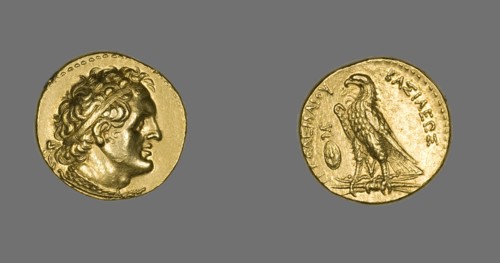 Pentadrachm (Coin) Portraying King Ptolemy I Soter, 285-247 BCE, issued by King Ptolemy II Philadelp Creator: Unknown.