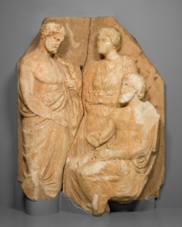 Fragment of a Funerary Naiskos (Monument in the Shape of a Temple), about 330 BCE. Creator: Unknown.