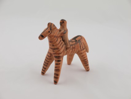 Statuette of a Horse and Rider, 575-525 BCE. Creator: Unknown.