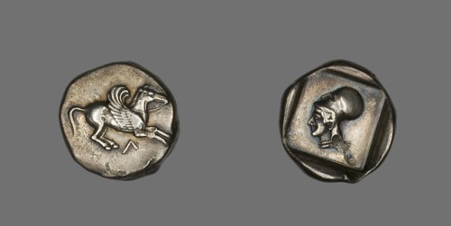 Coin Depicting Pegasus, about 500-450 BCE. Creator: Unknown.