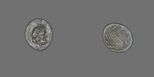 Hemidrachm (Coin) Depicting the God Zeus Amarios, 191-146 BCE. Creator: Unknown.