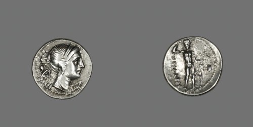 Drachm (Coin) Depicting the Goddess Nike, 216-203 BCE. Creator: Unknown.