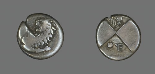 Hemidrachm (Coin) Depicting a Lion, late 5th century BCE. Creator: Unknown.