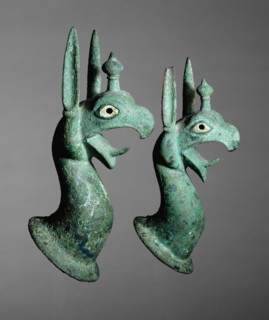 Pair of Protomes Depicting the Forepart of a Griffin, 625-575 BCE. Creator: Unknown.