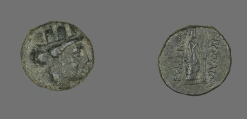 Coin Depicting the Goddess Kybele or Tyche, 2nd-1st century BCE. Creator: Unknown.