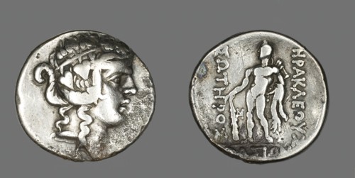 Tetradrachm (Coin) Depicting the God Dionysos, after 148 BCE. Creator: Unknown.