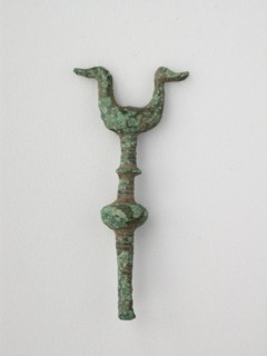 Double Birds on Knobbed Pole, Geometric Period (800-600 BCE). Creator: Unknown.