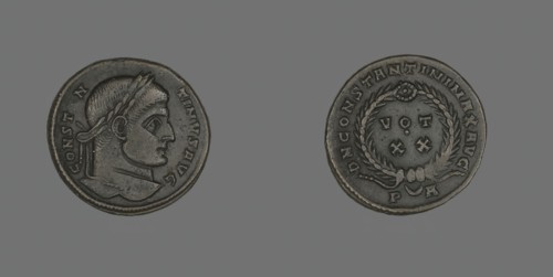 Coin Portraying Emperor Constantine I, AD 321 AD. Creator: Unknown.