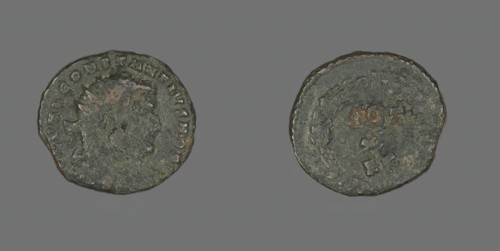 Follis (Coin) Portraying Emperor Constantius I, about 303. Creator: Unknown.