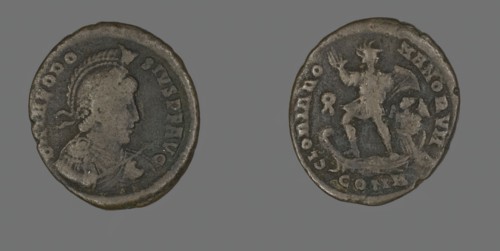 Coin Portraying the Emperor Theodosius, 379-395. Creator: Unknown.