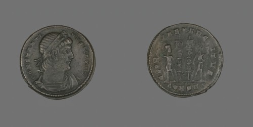 Coin Portraying Emperor Constantine I, 333-335 AD. Creator: Unknown.