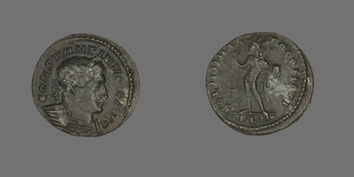 Coin Portraying Emperor Constantine I, 318 AD. Creator: Unknown.