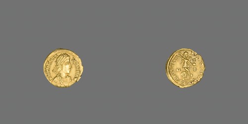 Quinarius (Coin) Portraying Emperor Arcadius, 393 (Spring)-394 (6 September). Creator: Unknown.