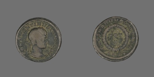 Coin Portraying Emperor Constantine I, 307-337 AD. Creator: Unknown.