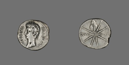 Denarius (Coin) Portraying Emperor Augustus, 19-18 BCE. Creator: Unknown.