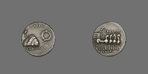 Coin Depicting a Toga, Tunic and Wreath, about 18 BCE. Creator: Unknown.