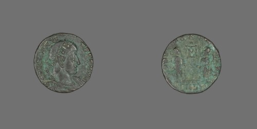 Coin Portraying Emperor Constantius II, after 340. Creator: Unknown.