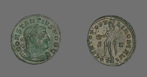 Coin Portraying Emperor Constantius I, 303-305. Creator: Unknown.