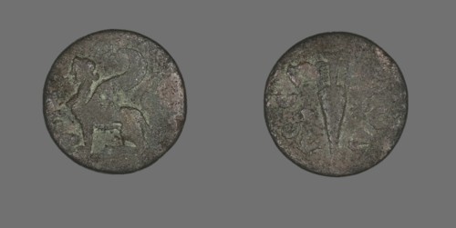 Coin Depicting a Sphinx, 138-217 (?). Creator: Unknown.