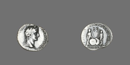 Denarius (Coin) Portraying Emperor Augustus, 2 BCE-4 CE. Creator: Unknown.