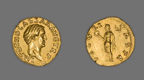 Aureus (Coin) Portraying Emperor Otho, 69 CE (January-April), issued by Otho. Creator: Unknown.