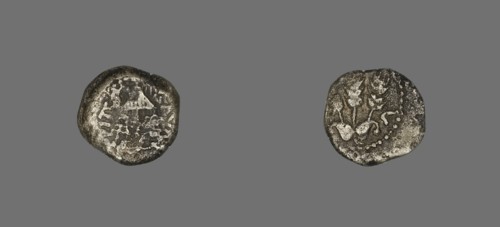 Coin Depicting a Parasol, 42-43, reign of King Herod Agrippa I (37-43). Creator: Unknown.