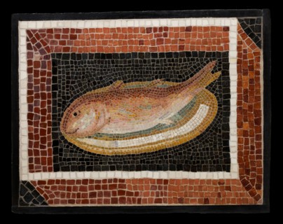 Mosaic Floor Panel Depicting a Fish on a Platter, 2nd century. Creator: Unknown.
