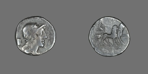 Denarius (Coin) Depicting a Helmeted Head of Attis, about 78 BCE. Creator: Unknown.