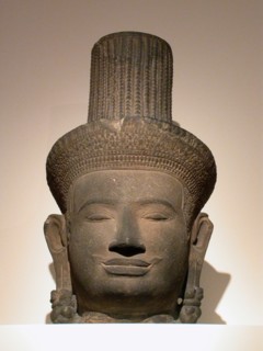 Head of a Male Deity (Deva), Angkor period, 10th/11th century. Creator: Unknown.