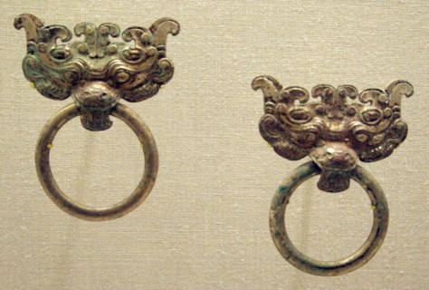 Monster-Mask Fitting with Ring Handle, Han dynasty (206 B.C.-A.D. 220). Creator: Unknown.