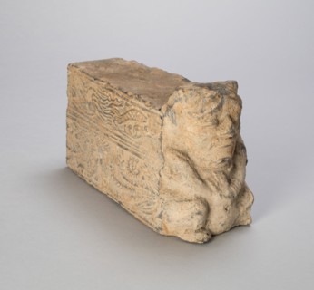 Rectangular Tile with Squatting Figure, Dragons, and Phoenixes, Han dynasty (206 B.C.-A.D. 220). Creator: Unknown.