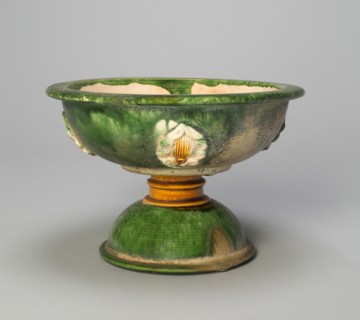 Stem Bowl with Foliate Medallions, Tang dynasty (618-906), first half of 8th century. Creator: Unknown.
