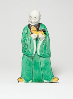 Seated Luohan Holding a Lion, Qing dynasty (1644-1911), c. 19th century. Creator: Unknown.