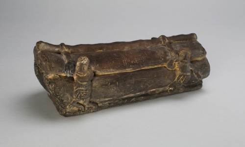 Model of a Coffin with Figures, Han dynasty or earlier, 500 B.C. to 220 A.D.  Creator: Unknown.