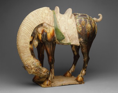 Horse (Tomb Figure), Tang dynasty (618-907), first half of 8th century, with restored head and neck. Creator: Unknown.