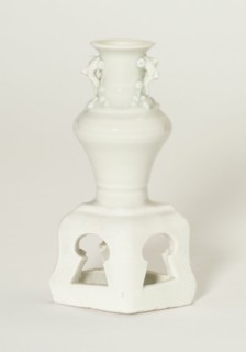 Miniature Vase on Stand, Yuan (1279-1368) or Ming dynasty (1368-1644), 14th/17th century. Creator: Unknown.